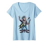 Femme Cadeau Amusant de Joueur de Guitare Rockstar Robot pour Homme et Femme T-Shirt avec Col en V