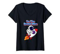 Femme Cadeau Amusant « I'm The Rocket Man » T-Shirt avec Col en V