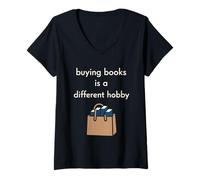 Femme Cadeau Amusant pour Les Amateurs de Livres pour Les lecteurs avec trop de Livres T-Shirt avec Col en V