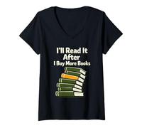 Femme Cadeau Amusant pour Les Amateurs de Livres pour Les lecteurs avec trop de Livres T-Shirt avec Col en V
