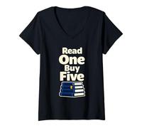 Femme Cadeau Amusant pour Les Amateurs de Livres pour Les lecteurs avec trop de Livres T-Shirt avec Col en V