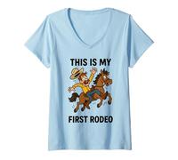 Femme Cadeau Amusant « This is My First Rodeo Cowboy » pour Hommes, Femmes, Enfants T-Shirt avec Col en V