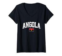 Femme Cadeau Angola de Vacances en Afrique australe T-Shirt avec Col en V