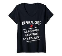 Femme Cadeau de chef caporal dans les pompiers T-Shirt avec Col en V