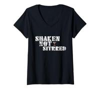 Femme Cadeau de Cosplay Amusant Shaken Not Stirred T-Shirt avec Col en V