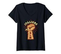 Femme Cadeau de Protestation Italiens for Black Lives Matter T-Shirt avec Col en V