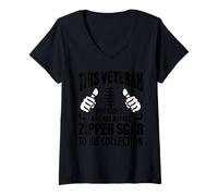 Femme Cadeau de récupération de Chirurgie Cardiaque pour Les survivants de Pontage vétéran. T-Shirt avec Col en V