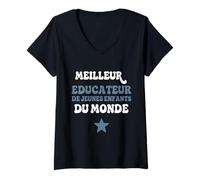 Femme Cadeau éducateur de Jeunes Enfants Fin d'année Merci T-Shirt avec Col en V