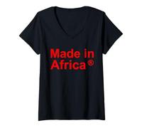 Femme Cadeau fabriqué en Afrique Afrique Afrique est Un ami Africain à la Maison T-Shirt avec Col en V