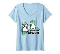 Femme Cadeau Guadeloupe Gwada Ti Papiyon an Mwen - Humour Créole T-Shirt avec Col en V
