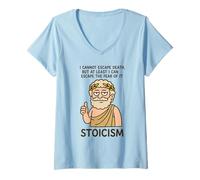 Femme Cadeau Humoristique avec Citation stoïque philosophie pour Hommes, Femmes, Enfants T-Shirt avec Col en V