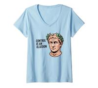 Femme Cadeau Humoristique avec Citation stoïque philosophie pour Hommes, Femmes, Enfants T-Shirt avec Col en V