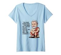 Femme Cadeau Humoristique avec Citation stoïque philosophie pour Hommes, Femmes, Enfants T-Shirt avec Col en V