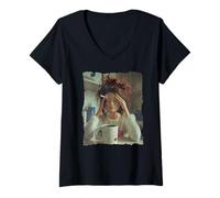 Femme Cadeau Humour Sarcastique Poupée Meme J'Ai Un Grain Café T-Shirt avec Col en V