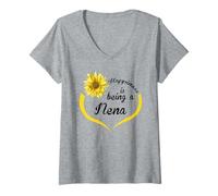 Femme Cadeau Nena : le bonheur est d'être une nena T-Shirt avec Col en V