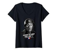 Femme Cadeau Noel Drole Comment on Devient Chef LA 7eme Compagnie T-Shirt avec Col en V