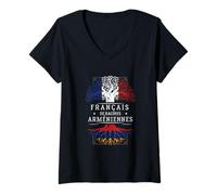 Femme Cadeau pour Homme Arménien - français d'origine Arménienne T-Shirt avec Col en V