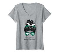 Femme Cadeau Supporter saint-etienne Foot Stéphanoise T-Shirt avec Col en V