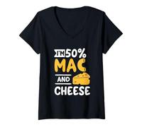 Femme Cadeaux Amusants pour Les Amateurs de Macaronis au Fromage T-Shirt avec Col en V