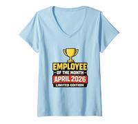 Femme Cadeaux de collègue de Sarcasme Totalement mérités pour employé du Mois T-Shirt avec Col en V