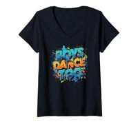 Femme Cadeaux pour Danseurs et Danseuses Dance Too Cool pour garçons T-Shirt avec Col en V