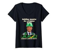 Femme Cadeaux pour Les partisans du Parti travailliste jamaïcain, Andrew M. Holness et du JLP T-Shirt avec Col en V