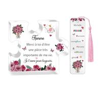 Femme Cadeaux Saint Valentin De Mari Copain Puzzle Forme De Panneaux Marque-pages Ensemble 2 Pièces Cadeaux D'anniversaire De Mariage Anniversaire Plaques Acrylique Noël Femmes A Mon Amour Souvenirs