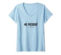 Femme Café Pause Mr Président Thé Matin Chef Cadeaux Homme T-Shirt avec Col en V