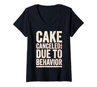 Femme Cake Canceled Funny Birthday Humor T-Shirt avec Col en V