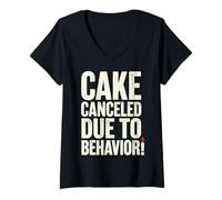 Femme Cake Canceled Funny Birthday Humor T-Shirt avec Col en V