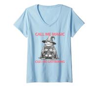 Femme Call Me Magic Cuz I Be Gathering Frog Money Propriétaire d'entreprise T-Shirt avec Col en V