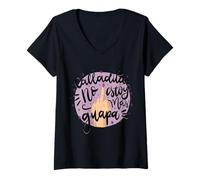 Femme Calladita NO estás más Guapa Latina Feminist Chingona Women T-Shirt avec Col en V