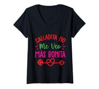 Femme Calladita No Me Veo Mas Bonita T-Shirt avec Col en V