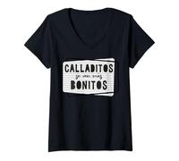 Femme Calladitos se ven más bonitos T-Shirt avec Col en V