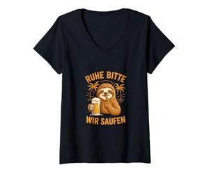 Femme Calme, s'il Vous plaît, Nous baissons T-Shirt avec Col en V