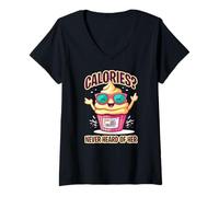 Femme CALORIES NEVER HEARD OF HER T-Shirt avec Col en V