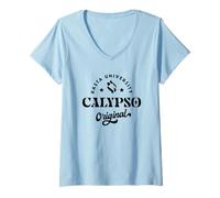 Femme Calypso Caribbean Music Culture and Rhythmic Tradition T-Shirt avec Col en V