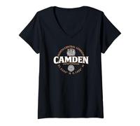 Femme Camden North-Central London Coordonnates Label 2C T-Shirt avec Col en V