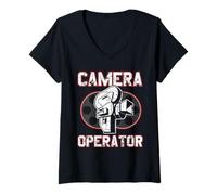 Femme Caméraman Je Te rends célèbre Vintage T-Shirt avec Col en V