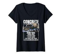 Femme Camion de Ciment Amusant pour béton - Design Vieilli T-Shirt avec Col en V