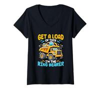 Femme Camion de Mariage Amusant Get A Load of This Im The Ring Bearer T-Shirt avec Col en V