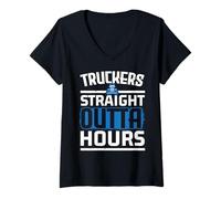 Femme Camion remorque Chauffeur de Camion T-Shirt avec Col en V