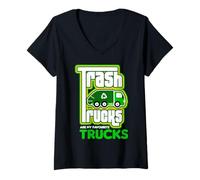 Femme Camions Poubelles Recyclage Camion À Ordures Enfants Toddler T-Shirt avec Col en V