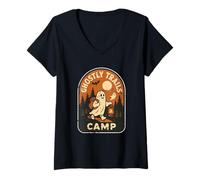 Femme Camp des sentiers fantômes T-Shirt avec Col en V