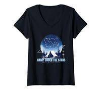 Femme Camp sous les étoiles guidé par leur sagesse T-Shirt avec Col en V
