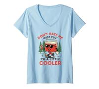 Femme Camping d'été Ne me détestez Pas Juste Parce Que Je suis Un Peu Plus Cool T-Shirt avec Col en V