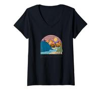Femme Camping, randonnée et alpinistes rêvent T-Shirt avec Col en V
