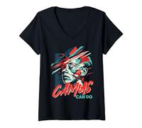 Femme Camus peut faire une drôle de philosophie existentialiste T-Shirt avec Col en V