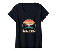 Femme Canada Banff Lake Louise T-Shirt avec Col en V