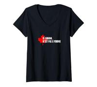 Femme Canada n'est Pas à Vendre Never 51 Fière Québec Canadien T-Shirt avec Col en V